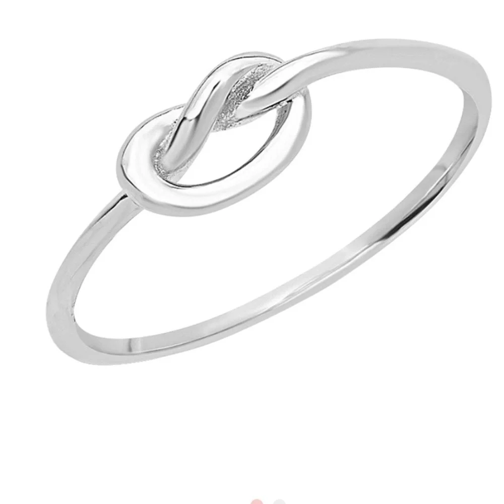 Sterling silver thin love knot ring